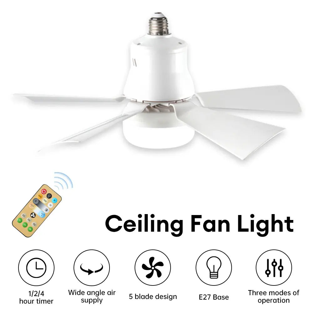 Socket Cooling Fan with LED Light