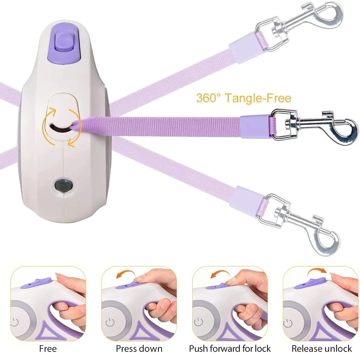 Dogs Retractable Leash Light