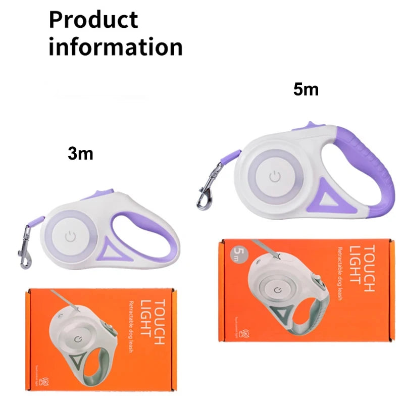Dogs Retractable Leash Light
